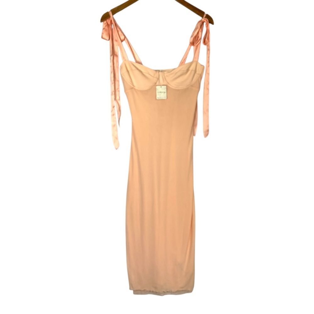 NWT Free People Intimately Got Glam Mesh Slip Dress size Small in Pale Peach - Picture 4 of 10